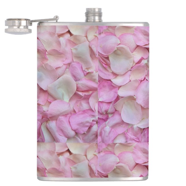 Pink Rose Petals Pattern-31940 Flask (Opened)