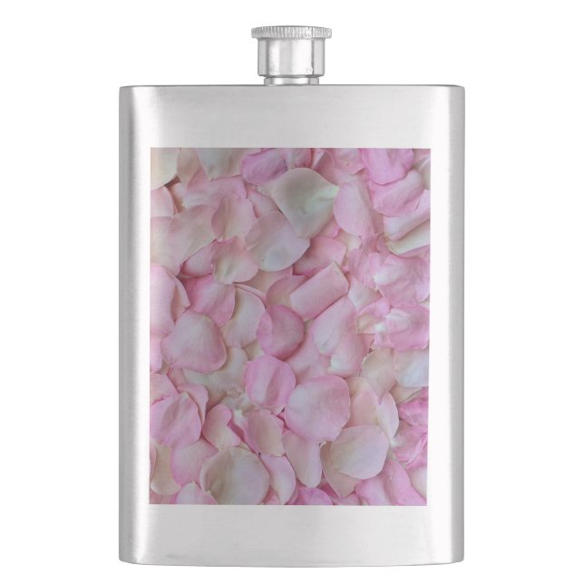 Pink Rose Petals Pattern-31940 Flask (Front)