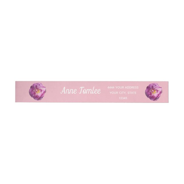 Pink Rose Photo  Address Labels (Individual)