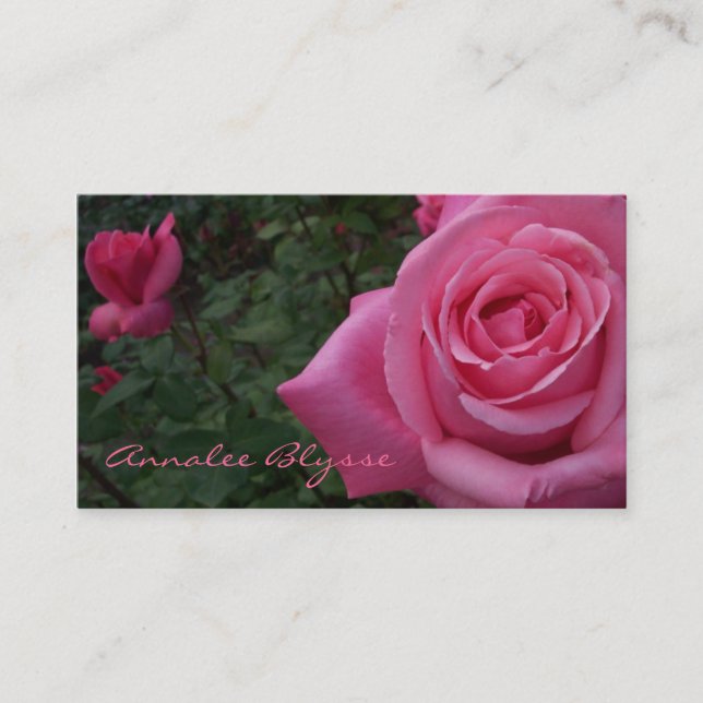Pink Rose Photo Business Card (Front)