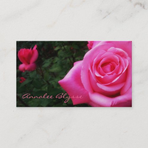 Pink Rose Photo Business Card