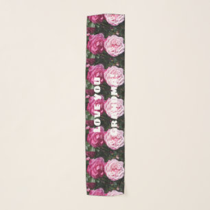 Pink Rose Photo Floral Love You Grandma Scarf