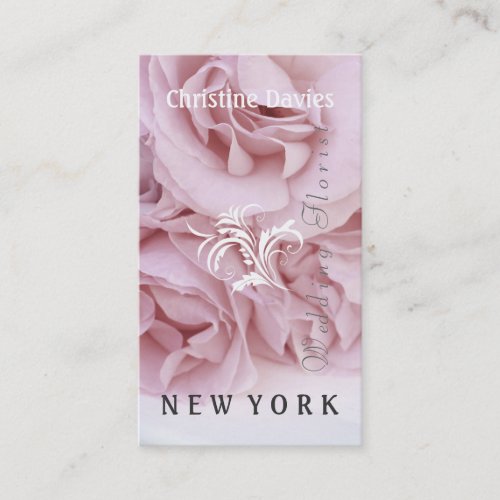 Pink rose photograhy, weddin florist business cards