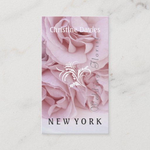 Customizable Pink rose photograhy, weddin florist business cards