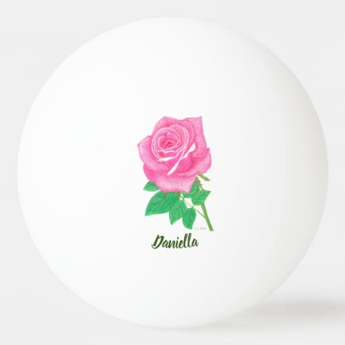 Pink Rose Ping Pong Ball