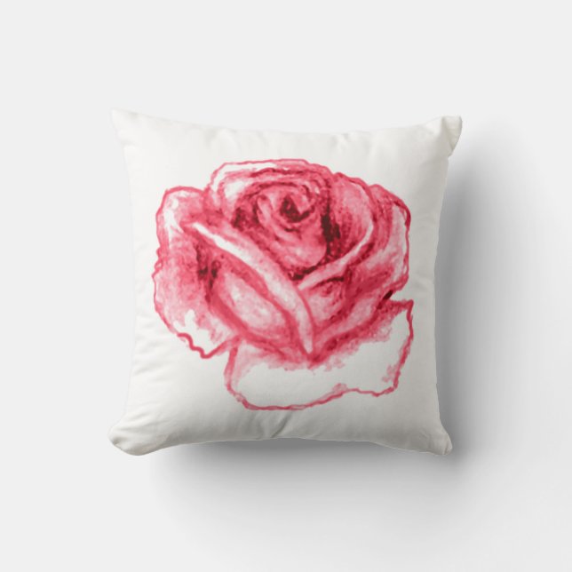 Pink rose, pink roses pillow (Front)