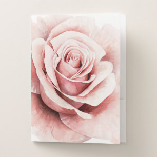 Pink Rose Pocket Folder