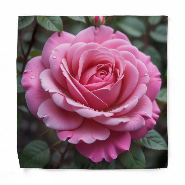 Pink Rose Pocket Square Bandana (Front)