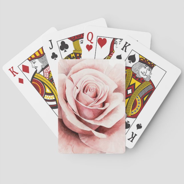 Pink Rose Poker Cards (Back)