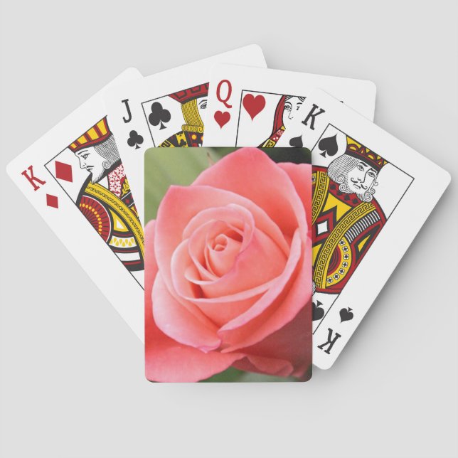 Pink Rose Poker Cards (Back)