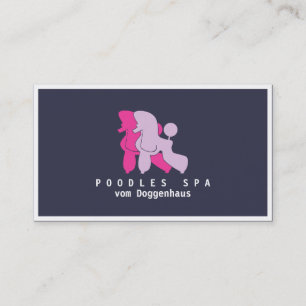 Pink Rose Poodle Groomer Contact Card