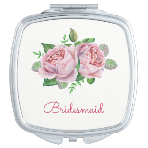 PInk Rose Pretty Watercolor Vanity Mirror