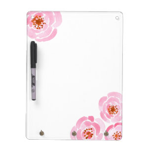 Pink Rose Print Dry-Erase Board