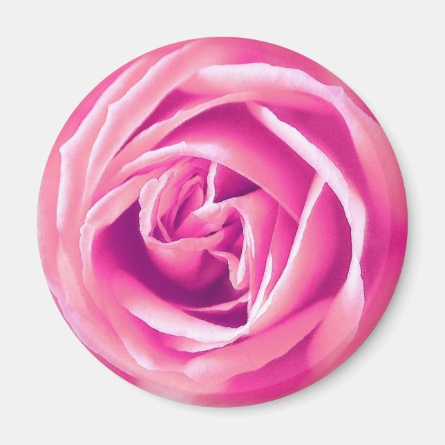 Pink rose print magnet (Front)