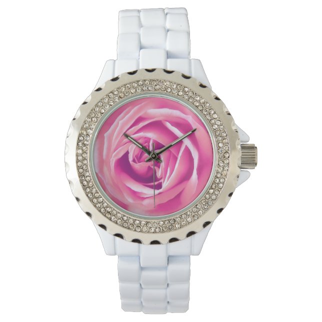 Pink rose print watch (Front)