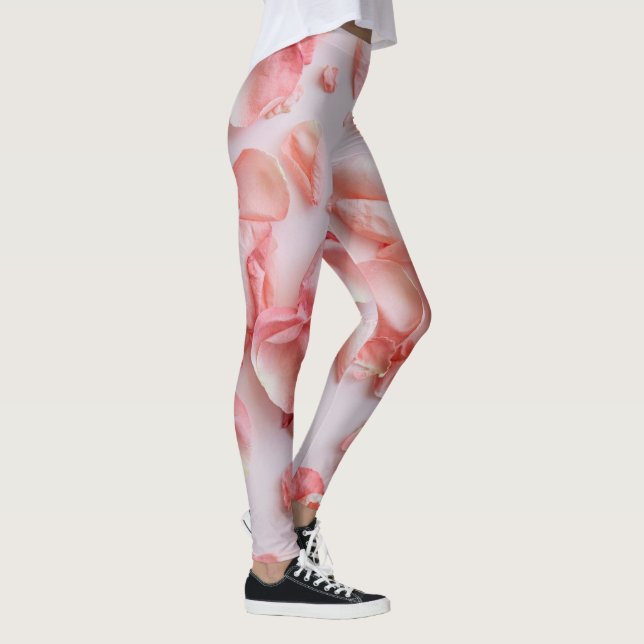 Pink Rose Printed Leggings (Right)