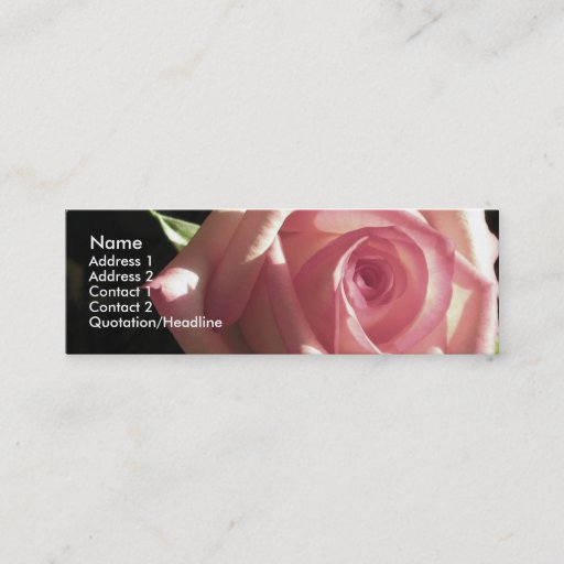 Customizable Pink Rose Profile Card Business Cards