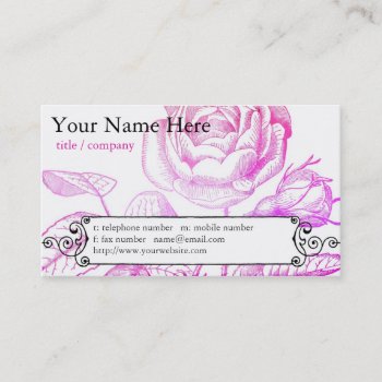 Pink Rose Profile Card by spinsugar at Zazzle