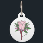 Pink Rose Prom Boutonniere Flower Baby's Breath Pet ID Tag<br><div class="desc">Pet tag design features an original illustration of a pink rose boutonniere. Just personalize with the name of your dog or cat.

Lots of coordinating pet products are also available from this shop! Don't see exactly what you're looking for? Contact Rebecca to have a product customized just for you!</div>