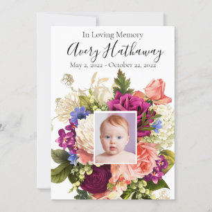 Pink Rose Purple Orchid Funeral Memorial Program