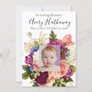 Pink Rose Purple Orchid Funeral Memorial Program