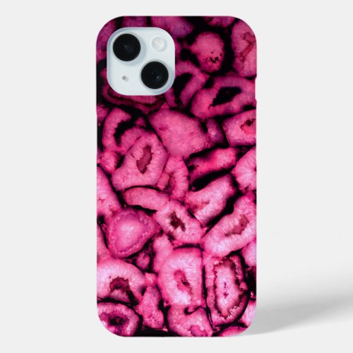 Pink Rose Quartz Agate Geodes abstract pattern iPhone 15 Case