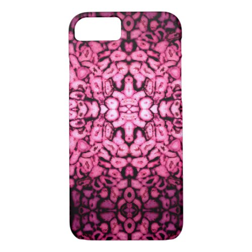 Pink Rose Quartz Agate Geodes abstract pattern iPhone 87 Case