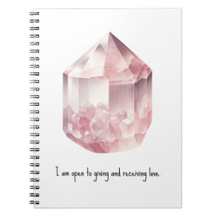 Pink Rose Quartz Crystal Love Spell Magic  Notebook