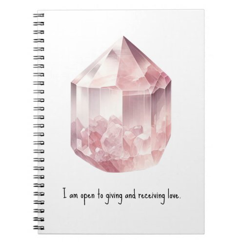 Pink Rose Quartz Crystal Love Spell Magic  Notebook