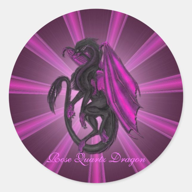 Pink Rose Quartz Dragon Stickers (Front)