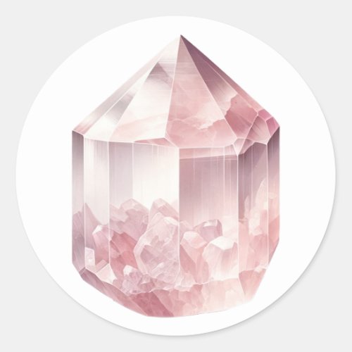 Pink Rose Quartz Love Crystal Party Classic Round Sticker