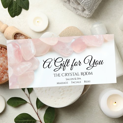 Pink Rose Quartz Spa Salon Gift Certificate