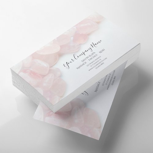 Pink Rose Quartz Stones Salon Spa Business Card