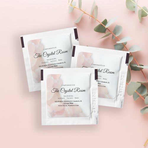 Pink Rose Quartz Stones Salon Spa  Hand Sanitizer Packet