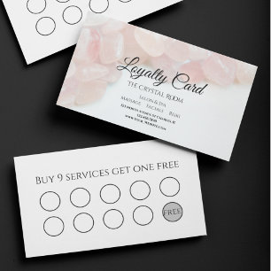 Pink Rose Quartz Stones Salon Spa Loyalty Card