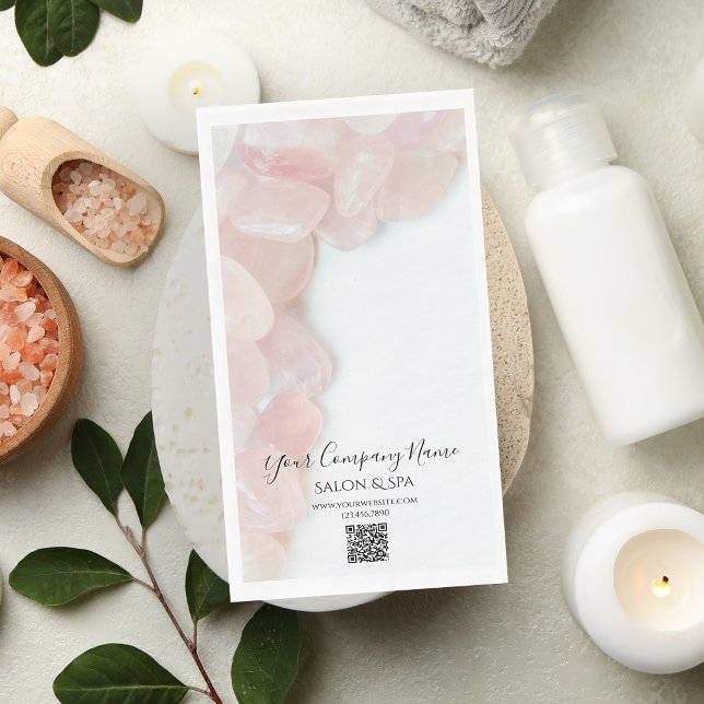 Pink Rose Quartz Stones Salon Spa Paper Guest Towels (Creator Uploaded)