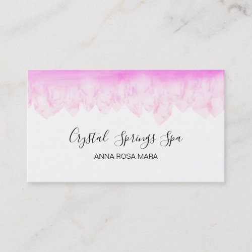   Pink Rose Quartz Watercolor Crystals Business Card