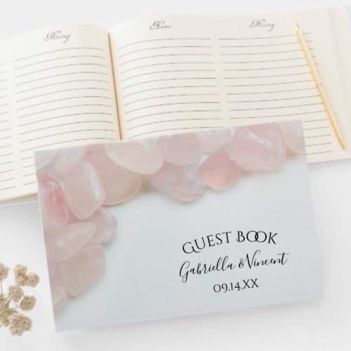 Pink Rose Quartz Wedding Guest Book