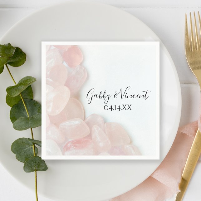 Pink Rose Quartz Wedding Napkins (Creator Uploaded)