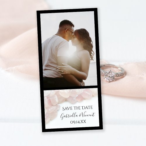 Pink Rose Quartz Wedding Save the Date Photo Card