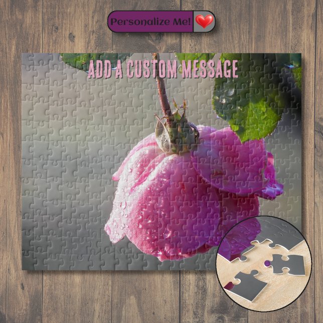 Pink Rose Raindrop Jigsaw Puzzle (Pink Rose Raindrop Jigsaw Puzzle)