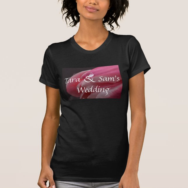Pink Rose Raindrop Wedding T-Shirt (Front)