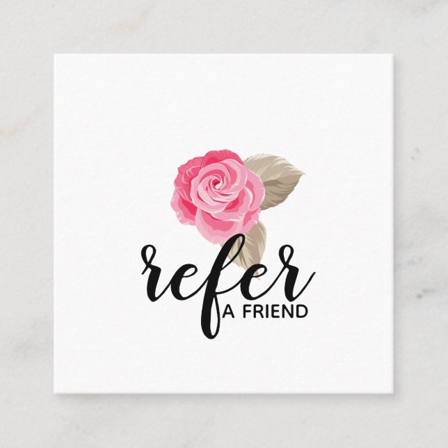 Pink Rose Refer a Friend Referral Card (Front)