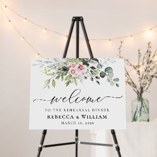 Pink Rose Rehearsal Dinner Foam Boards