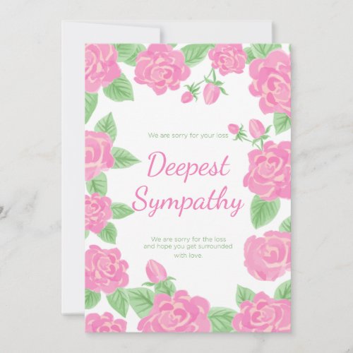 Pink Rose Remembrance Framed Art Sympathy Card
