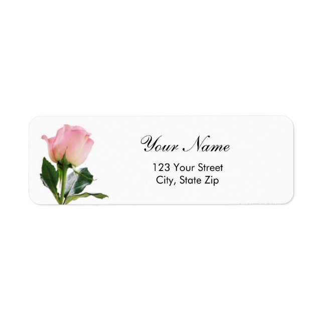 Pink Rose Return Address Label (Front)