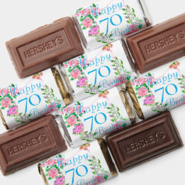 Pink Rose Ribbon 70th Birthday Hershey's Miniatures