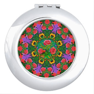Pink Rose Rings 4 Compact Mirror