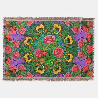 Pink Rose Rings 4 Throw Blanket