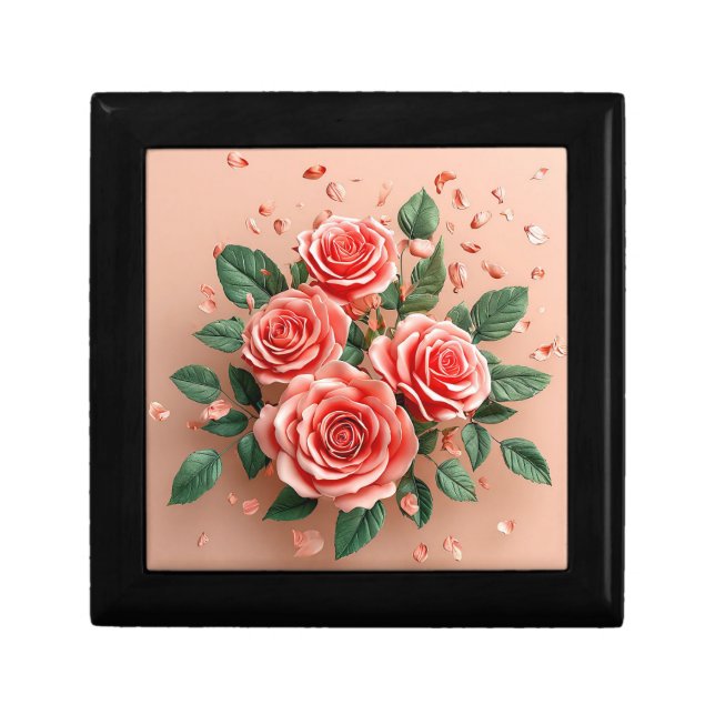 🌹 Pink Rose Romantic Gift Packaging Box 🌹 (Front)